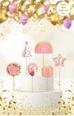 Pembe Yıldız Temalı Pasta Üstü Figür Set - 1