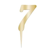 7 Rakam Altın Pleksi Pasta Süsü 7 cm - 1