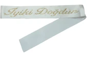 İyiki Doğdun Kuşak Beyaz Üzeri Altın Taşlı - 1
