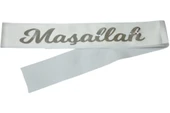 Maşallah Yazılı Kuşak Beyaz Üzeri Gümüş - 1