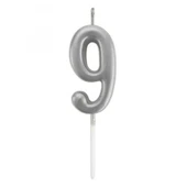 9 Rakam Mum Gümüş - 1