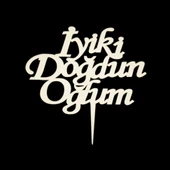 Oğlum 1 Yaşında Altın Pleksi Pasta Süsü - 1