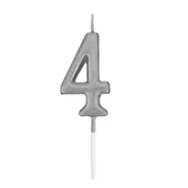 4 Rakam Mum Gümüş - 1