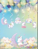Unicorn Temalı 3D Tavan Sarkıt 6 lı - 1