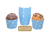 Mavi Yıldızlı Cupcake Muffin Kalıbı - 1