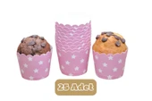 Pembe Yıldızlı Cupcake Muffin Kalıbı - 1