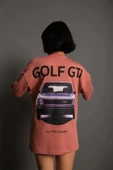 Kadın Sırt Golf Gtı Baskılı Oversize T-shirt - Gül Kurusu thumbnail 3