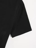 20/1 Penye Compack Shut up Baskılı Oversize Bisiklet Yaka Kısa Kol T-shirt - Siyah thumbnail 4