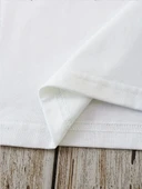 20/1 Penye Compack Dark Angel Baskılı Oversize Kısa Kol Yazlık T-shirt- Beyaz thumbnail 5