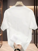 AICG Ön Arka Baskılı Bisiklet Yaka Kadın Oversize Bisiklet Yaka T-shirt - Beyaz - 2