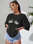 Baskılı Kadın T-shirt - Siyah - 2