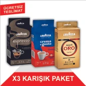 Lavazza Qualita Oro + Crema e Gusto + Espresso Classico Italiano Filtre Kahve (250gr) 3'Lü Paket - 1