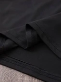 20/1 Penye Compack Baskılı Oversize Bisiklet Yaka Kısa Kol Yazlık T-shirt - Siyah - 3