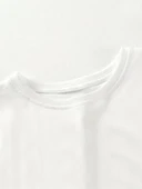 20/1 Penye Compack Gülücük Baskılı Oversize Bisiklet Yaka Kısa Kol Yazlık T-shirt - Beyaz thumbnail 5