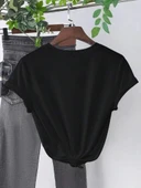 Baskılı Kadın T-shirt - Siyah thumbnail 2