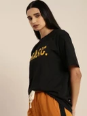 Baskılı Kadın T-shirt - Siyah thumbnail 2