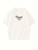 Thousand Ön Arka Baskılı Oversize Bisiklet Yaka T-shirt - Beyaz thumbnail 2