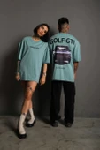 Kadın Sırt Golf Gtı Baskılı Oversize T-shirt - Mint Yeşili thumbnail 3