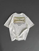 Unisex Baskılı Oversize T-Shirt - Beyaz thumbnail 5