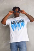 Unisex Oversize Kolye Dahil T-Shirt - Beyaz - 3