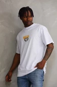 Unisex Baskılı Oversize T-Shirt - Beyaz thumbnail 5