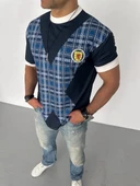 Unisex Bisiklet Yaka Baskılı Oversize T-Shirt - Siyah - 3