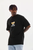 Unisex Baskılı Oversize T-Shirt - Siyah - 6