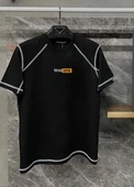 Unisex Dikişli Baskılı Oversize T-Shirt - Siyah - 1