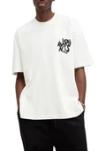 Erkek Baskılı Oversize T-shirt - Beyaz - 1