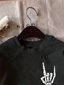 Erkek Baskılı Oversize T-shirt - Siyah thumbnail 2