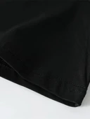 Büyük Beden Erkek "Whatever" Baskılı Tişört, Oversize Erkekler İçin Yaz Modası Kısa Kollu Tişörtler - Siyah thumbnail 3