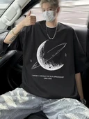 Erkekler için Siyah Tişört Grafik Genç Emo Vintage Gotik Rahat Büyük Beden Kısa Kollu Tişört Giysi Üst- Siyah thumbnail 2