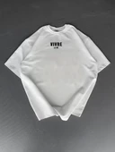 Baskılı Oversize Bisiklet Yaka T-shirt - Beyaz thumbnail 2