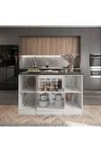Tdesigno 160cm-Mambo Mutfak Adası -4 Kapaklı Alt Modül- Çok Amaçlı Dolap 160 cm Tezgah Dahil - 4