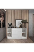 Tdesigno Hula Mutfak 2 Kapaklı-3 Çekmeceli Alt Modül -200 cm - Çok Amaçlı Dolap -Beyaz-Tezgah Dahil - 2