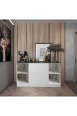 Tdesigno Juba Mutfak 2 Kapaklı-2 Çekmeceli Alt Modül -140 cm - Çok Amaçlı Dolap -Beyaz-Tezgah Dahil - 3
