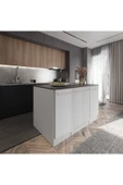 Tdesigno 160cm-Mambo Mutfak Adası -4 Kapaklı Alt Modül- Çok Amaçlı Dolap 160 cm Tezgah Dahil - 2