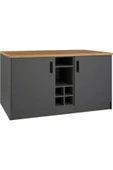 Tdesigno Helios Mutfak Alt Modül 2 Kapaklı -150 Cm Antrasit-tezgah Dahil - 2