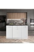 Tdesigno Polka Mutfak Adası -1 Çekmeceli 3 Kapaklı Alt Modül- Çok Amaçlı Dolap 160 cm Tezgah Dahil - 1