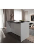 Tdesigno Athena Mutfak Adası -Alt Modül 150 cm Beyaz- Antrasit Tezgah Dahil thumbnail 5
