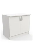 Tdesigno Zambak Mutfak 2 Kapaklı- Alt Modül -90 cm - Çok Amaçlı Dolap -Beyaz-Tezgah Dahil thumbnail 3