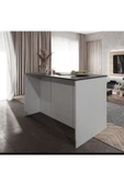 Tdesigno Bale Mutfak Adası -3 Çekmeceli 2 Kapaklı Alt Modül- Çok Amaçlı Dolap 140 cm Tezgah Dahil - 2