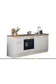 Tdesigno Abidos Mutfak 3 Kapaklı-1 Çekmeceli Alt Modül -180 cm - Tezgah Dahil-Ankastre Fırın Dolabı - 2