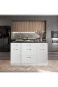 Tdesigno Rumba Mutfak Adası -5 Çekmeceli 2 Kapaklı Alt Modül- Çok Amaçlı Dolap 140 cm Tezgah Dahil thumbnail 1