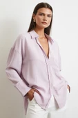 Cepli Çizgili Gömlek Lila thumbnail 1