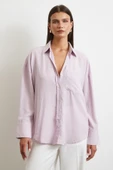 Cepli Çizgili Gömlek Lila thumbnail 3