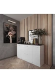 Tdesigno Juba Mutfak 2 Kapaklı-2 Çekmeceli Alt Modül -140 cm - Çok Amaçlı Dolap -Beyaz-Tezgah Dahil - 2