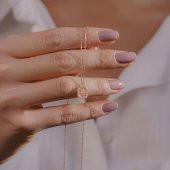 Sedef Taşlı Pusula Tasarımlı Rose Kaplama 925 Ayar Gümüş Kadın Kolye thumbnail 1