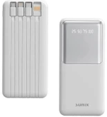 Sunix Pb-49 12000 Mah Dijital Göstergeli Dahili Çoklu Kablolu Taşınabilir Powerbank - Beyaz (Kutu Hasarlı) - 1