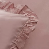 Karaca Home Pure Ruffle %100 Pamuk Çift Kişilik Nevresim Takımı Pudra thumbnail 7